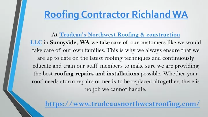 roofing contractor richland wa