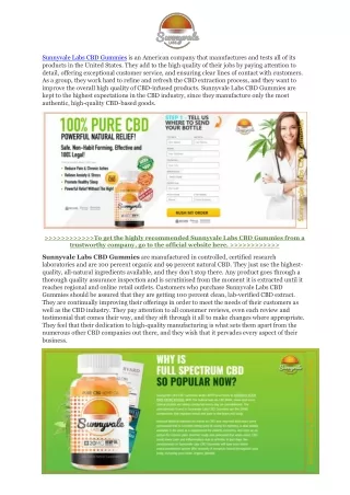 OFFER==>>https://americansupplements.org/sunnyvale-labs-cbd-gummies/