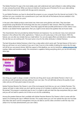 the adobe premiere pro app is the most widely