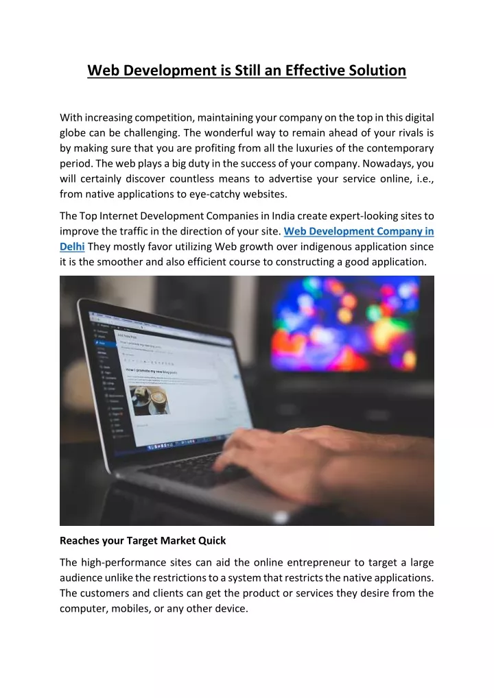 web development is still an effective solution