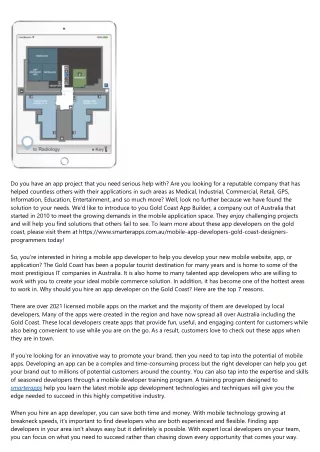 do you have an app project that you need serious