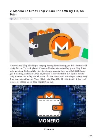 v monero l g 11 lo i v l u tr xmr uy t n an to n