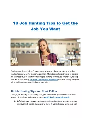 10 job hunting tips to get the job you want