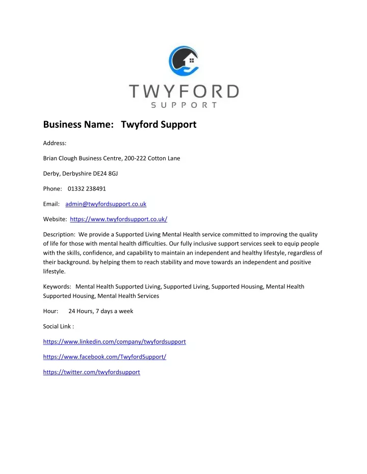 business name twyford support