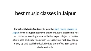 best music classes in Jaipur