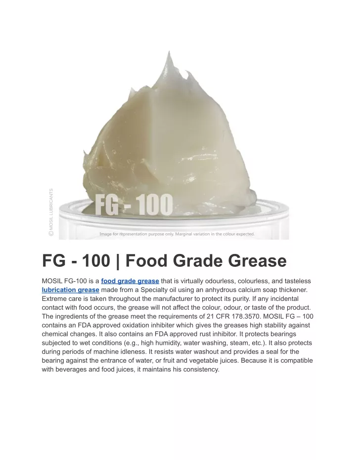 fg 100 food grade grease