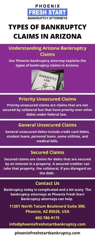 Types of Bankruptcy Claims in Arizona