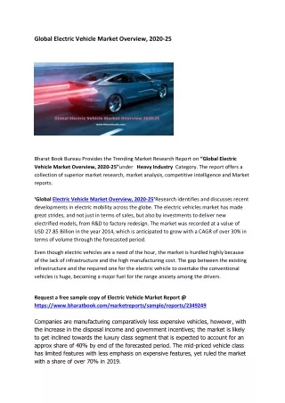 global electric vehicle market overview 2020 25