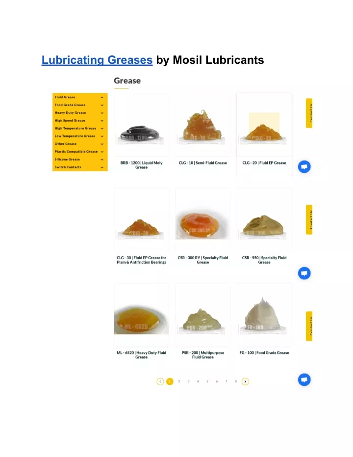 lubricating greases by mosil lubricants