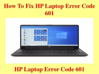How To Fix HP Laptop Error Code 601