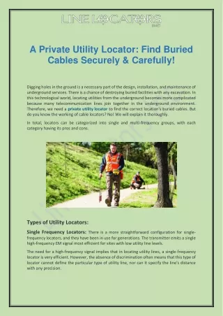 a private utility locator find buried cables