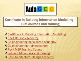 certificate in building information modelling