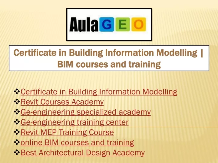 certificate in building information modelling