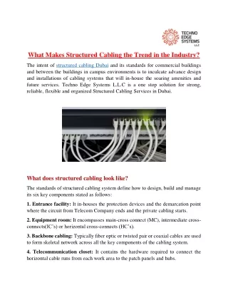 what makes structured cabling the trend