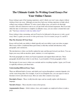 the ultimate guide to writing good essays