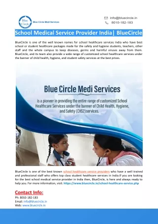 School Medical Service Provider India-BlueCircle