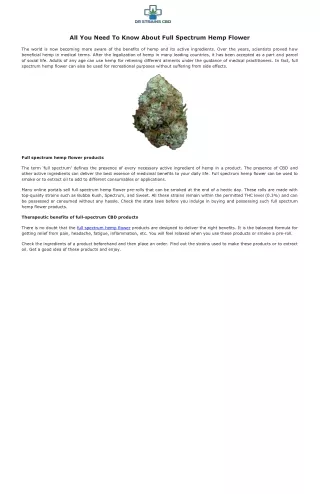 all you need to know about full spectrum hemp