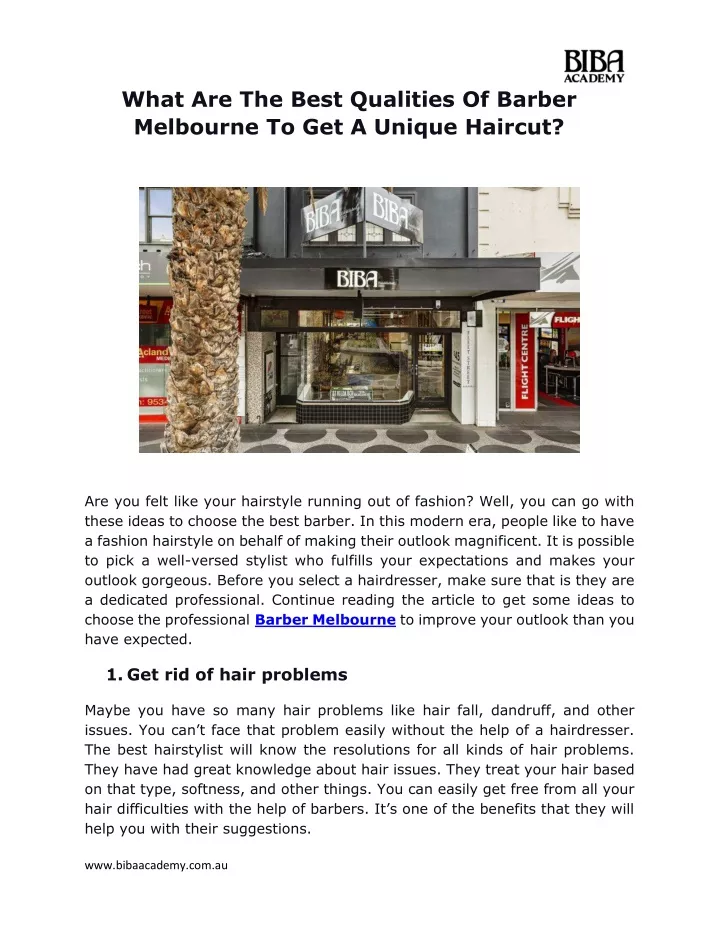 what are the best qualities of barber melbourne