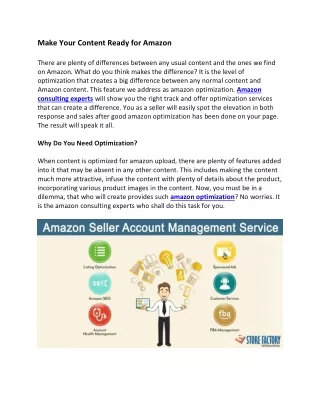 make your content ready for amazon there
