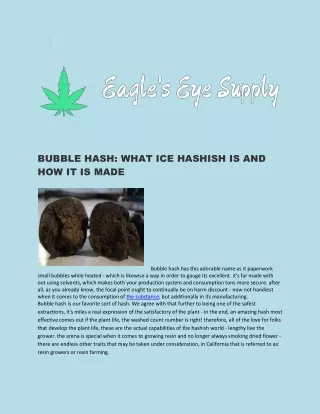 bubble hash what ice hashish is and how it is made