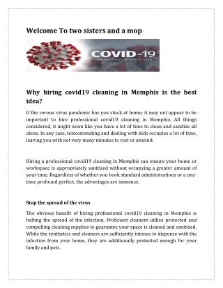Why hiring covid19 cleaning in Memphis is the best idea?