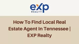 How To Find Local Real Estate Agent In Tennessee | EXP Realty