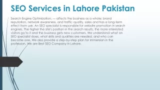 seo services in lahore pakistan