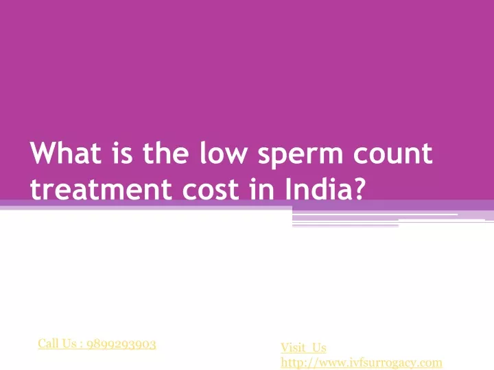 what is the low sperm count treatment cost