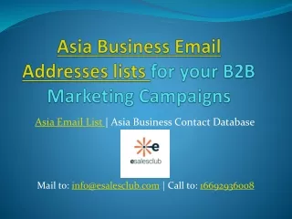 asia business email addresses lists for your b2b marketing campaigns