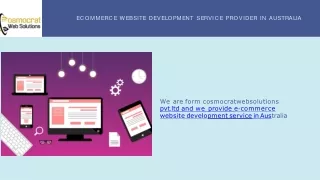 eCommerce Website Development Service in Australia