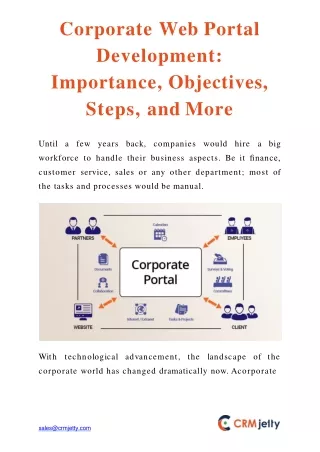 corporate web portal development importance objectives steps and more