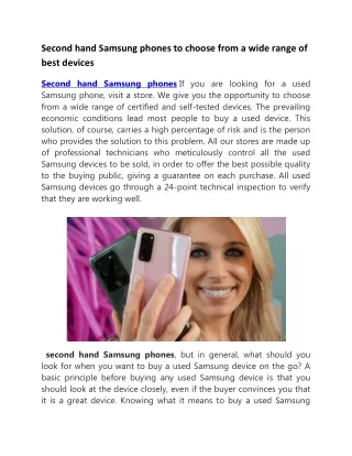 second hand samsung phones to choose from a wide