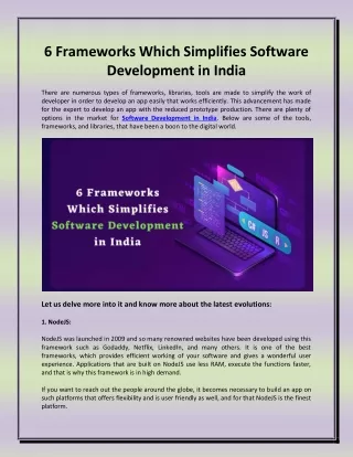 6 frameworks which simplifies software