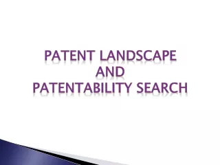Patent Landscape And Patentability Search