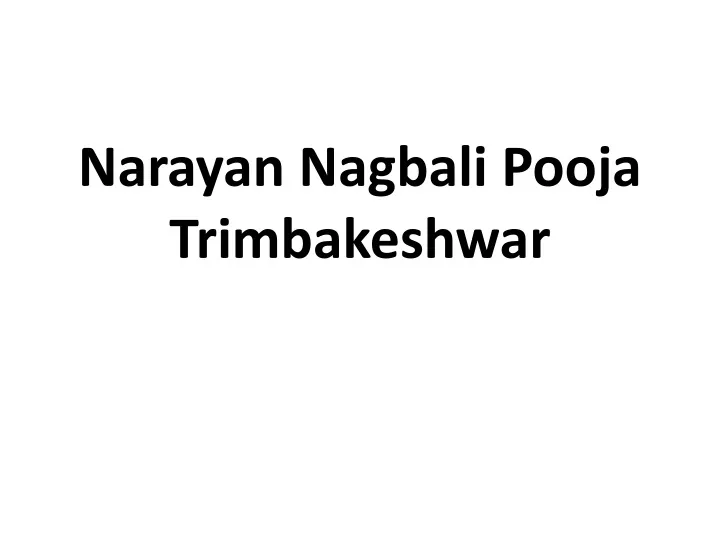 narayan nagbali pooja trimbakeshwar