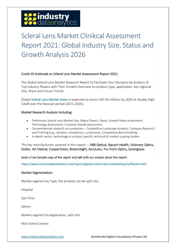 scleral lens market clinikcal assessment report