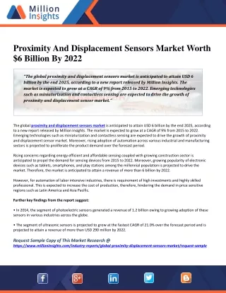 proximity and displacement sensors market worth