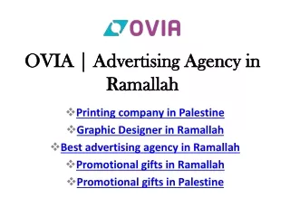 ovia advertising agency in ramallah