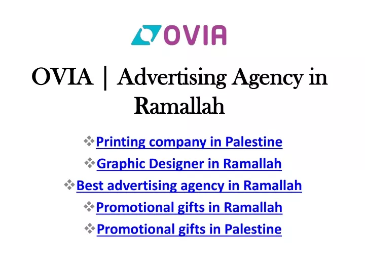 ovia advertising agency in ramallah