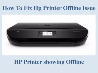 How To Fix Hp Printer Offline Issue