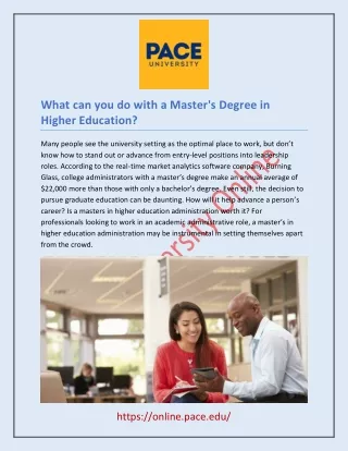 What can you do with a Master's Degree in Higher Education?