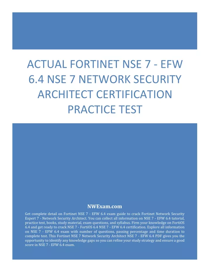 actual fortinet nse 7 efw 6 4 nse 7 network