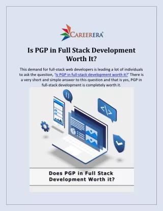is pgp in full stack development worth it