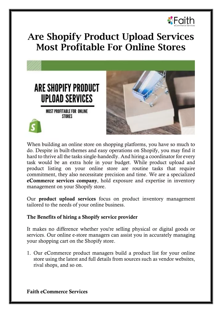are shopify product upload services most