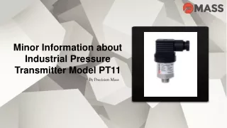 Quick Information about Industrial Pressure Transmitter Model PT11