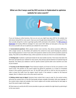 what are the 4 ways used by seo services