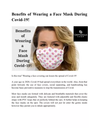 Benefits of Wearing a Face Mask During Covid-19