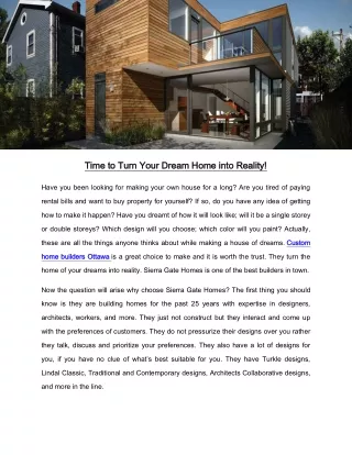 time to turn y time to turn your dream home into