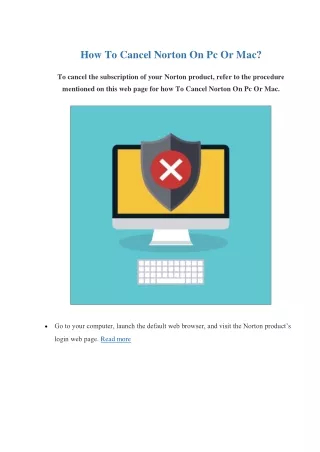 how to cancel norton on pc or mac