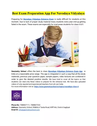 best exam preparation app for navodaya vidyalaya